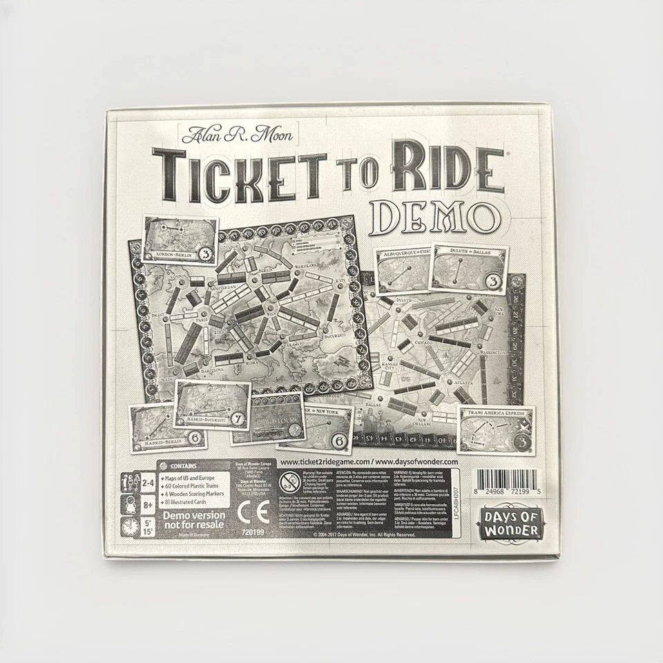 Days of Wonder Ticket To Ride Ticket to Ride (Demo Version) Box VG+/NM Rare - Image 2 of 4