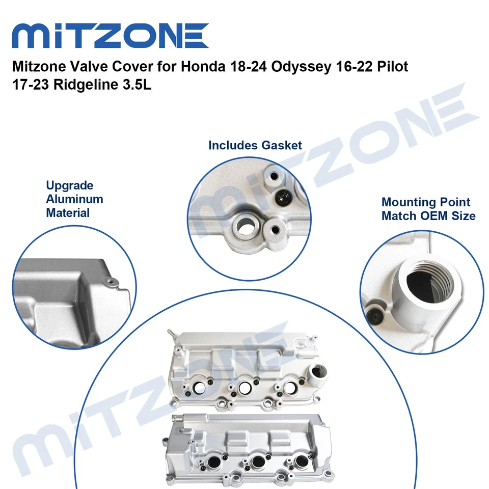 Mitzone Valve Cover for Honda 18-24 Odyssey 16-22 Pilot 17-23 Ridgeline 3.5L - Image 4 of 4