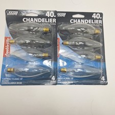 2 pack of Feit Electric Chandelier 4 bulbs 40 W Light Bulbs Candelabra Base-9922