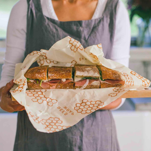 Beeswax Wraps for Food - Pack of 2 Bread Wraps - Meadow Magic & Honeycomb - Plas - Picture 4 of 12