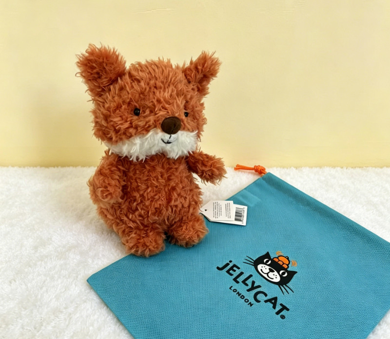 New With Tag Jellycat Little Fox Curly Orange Plush Soft Toy