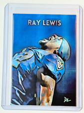 Ray Lewis Limited Edition Artist Signed "Baltimore Ravens" Refractor Card 1/1