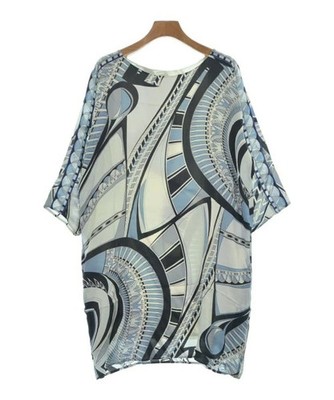 Emilio Pucci Dress Women's Blue White Black Size 44 L Stylish Vintage