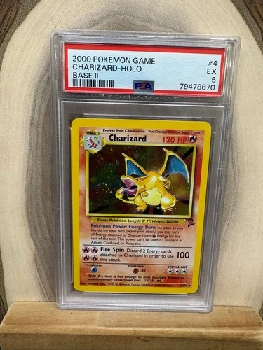2000 Pokemon Charizard Holo Base II #4 PSA 5