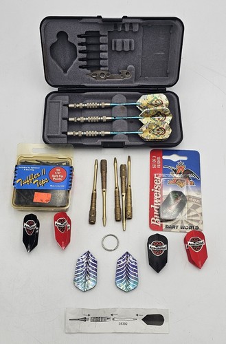Dart Lot Soft Tip Darts Case Flights Tips Tools Mixed Set Budweiser Zipper II