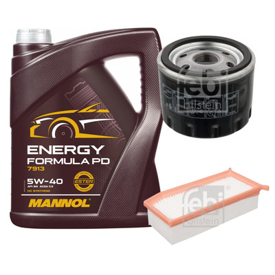 FEBI BILSTEIN Inspektionspaket 5L MANNOL Energy Formula PD 5W-40 für Dacia