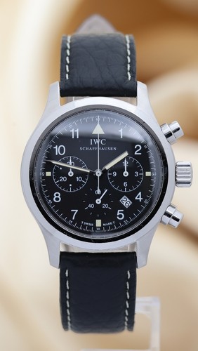 Montre d'aviateur IWC chronographe 36 mm quartz 3741 boîte - Photo 1/9