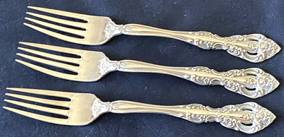 Oneida MICHELANGELO Heirloom Cube Dinner Forks Stainless Set of 3