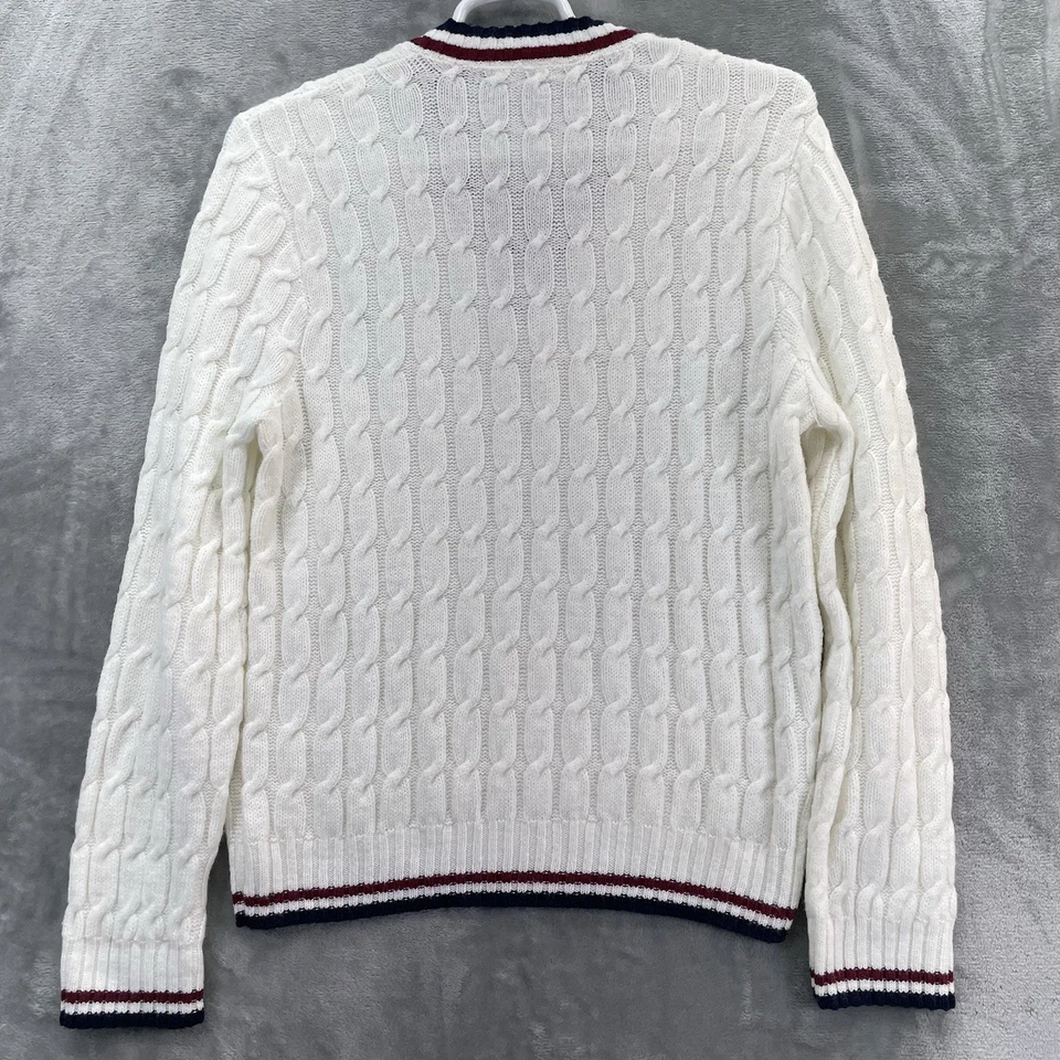 Vtg Fred Perry sweater men Large 80 sportswear tennis cable white Twin tipped - Image 3 of 4