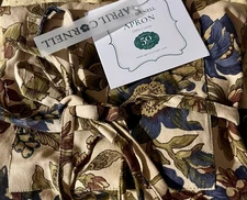 April Cornell Wildflower Blue & Beige Chef Apron Cotton Canvas New