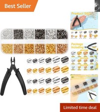 Complete Jewelry Making Kit: 2200 Crimp Tubes Pliers in Classic Shades
