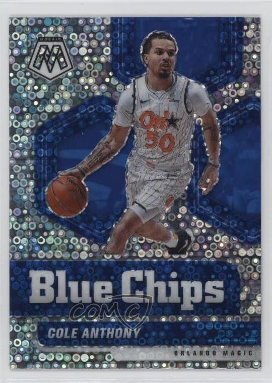 2020-21 Panini Mosaic Blue Chips Fast Break Prizm Cole Anthony #11 Rookie RC 4f5