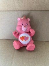 Vtg Care Bears 1983 Poseable 3" Love A Lot Bear Kenner PVC Figure Pink Hearts