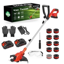 12" Cordless String Trimmer, 90° Rotating Head, Auto Feed, Lawn & Garden Use
