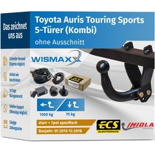 ANHÄNGERKUPPLUNG starr passt für Toyota Auris Kombi 13-18 +7pol E-Satz ECS