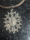 VINTAGE Miraculous Medal Sterling Silver Marcasite Religious Pendant W/chain  — photo 3