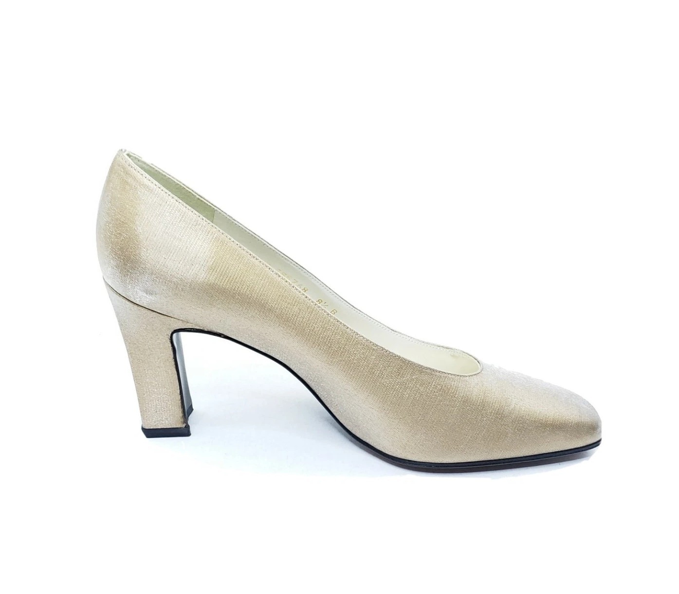 Stuart Weitzman Square Toe Pumps Metallic Gold Fa… - image 2