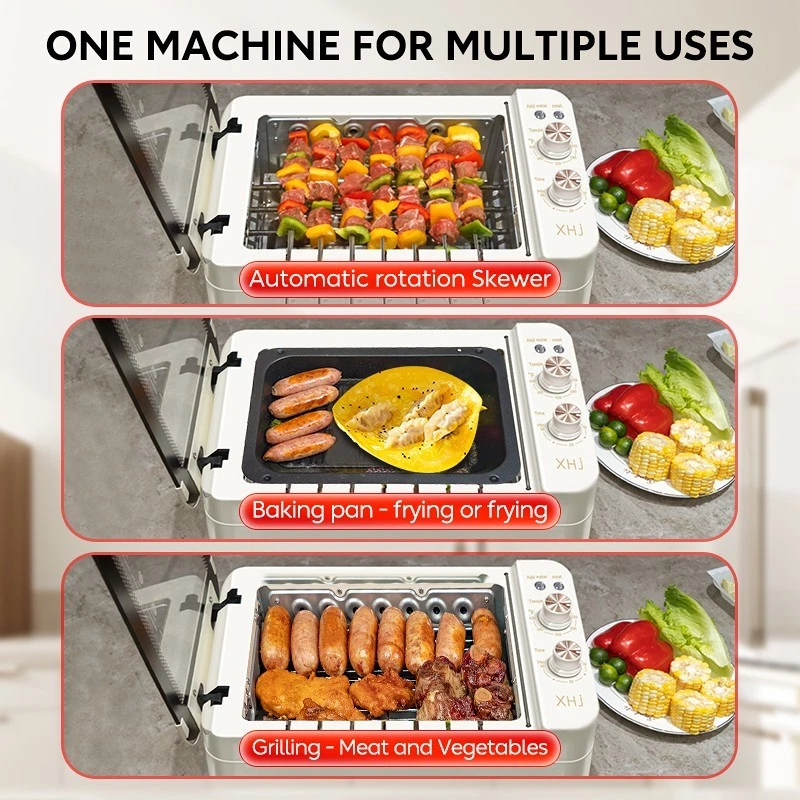 Indoor BBQ Kabob Skewers Grill,3 In 1 Indoor Electric Tabletop - Image 4 of 4