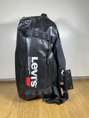 Used Levi's Black Duffle Bag Convertible Backpack Ripstop Black w/ Logo
