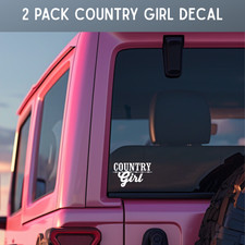 Country Girl 2 Pack Car Window Laptops White Vinyl Decals Country Girl 2 Pack Car Window Laptops White Vinyl Decals