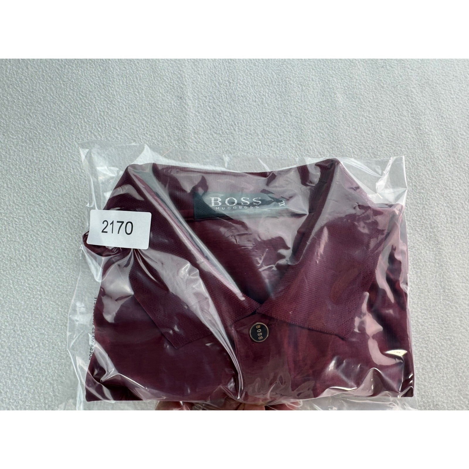 BOSS Hugo Boss Mens Burgundy Short Sleeve Silk Polo Shirt Pocket Logo Size XL thumbnail 19