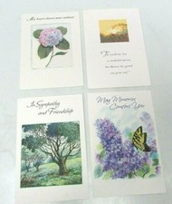 4 Assorted Vintage Hallmark "Sympathy" Greeting Cards Lot 14