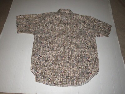 Vintage Big Dogs Hawaiian Collage Button Up Shirt Aloha Vacation Cruise