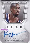 2015-16 PANINI LUXE DIE-CUT AUTO: KENNY ANDERSON #13/49 ON CARD AUTOGRAPH NETS