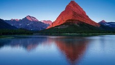 Landscape nature mountains lake trees forest snow sunset Custom Gaming Mat Desk