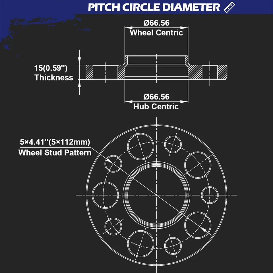 2 шт колесные распорки 15 мм 5x112 Mercedes Benz HubCentric 14X1,5 для W204 W205 W169 - Изображение 3 из 4