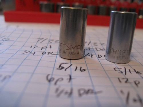 USA Craftsman sockets metric SAE 1/4 3/8 1/2 drive shallow deep price each - Picture 110 of 251