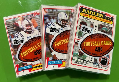 1981 Topps Football Cello Pack x3 Montana Rookie Year - Ted Hendricks on back!