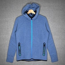 Superdry Sport Hoodie Tech Panel Fleece Full Zip Women's 8 Blue Gym