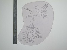 vtg 1960s 70s Tattoo Flash acetate stencil Taurus and Aquarius Zodiac ZOD1