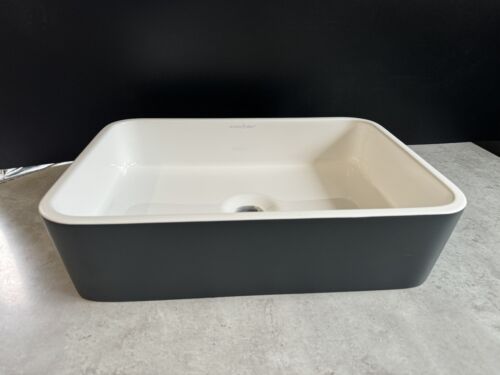 Victoria + Albert Edge 45 Countertop Sink - White & Grey RRP £1040 - Afbeelding 1 van 7
