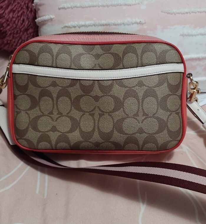 Coach Jes Double Zip Crossbody with LOVE print Gem