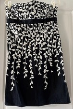 Ann Taylor Loft Women's Size 8 Black & White Strapless Fully Lined Dress