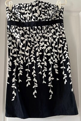 Robe Ann Taylor à Taille Nouée - Taille 8 - Noir Et Blanc à Carreaux - Pour Le Travail - Occasion Très Bon état