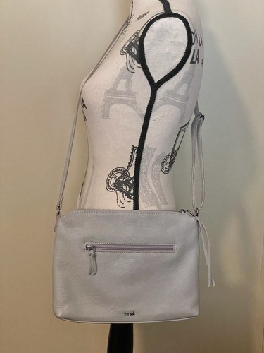 The Sak Briar Leather Crossbody Light Gray New Without Tags - Picture 4 of 8