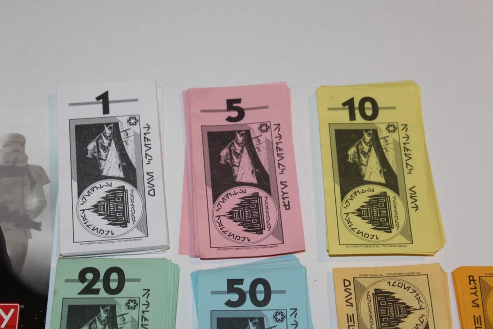 Star Wars Monopoly Board Game Classic Trilogy Edition 1997 Parts Money Dice Book - Image 3 of 4