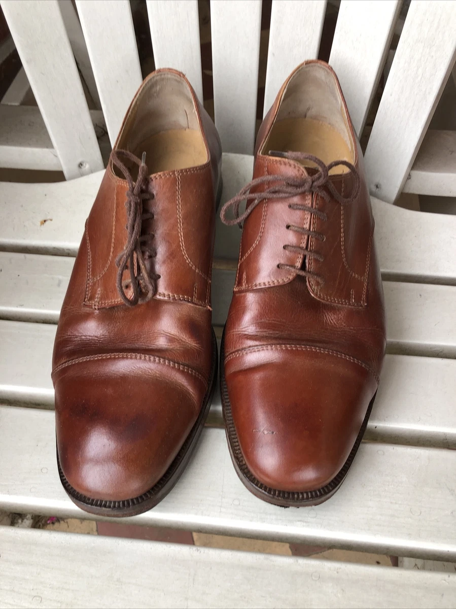 BALLY Italian Mens Oxford Dress Formal Leather Lace Up Shoes Brown