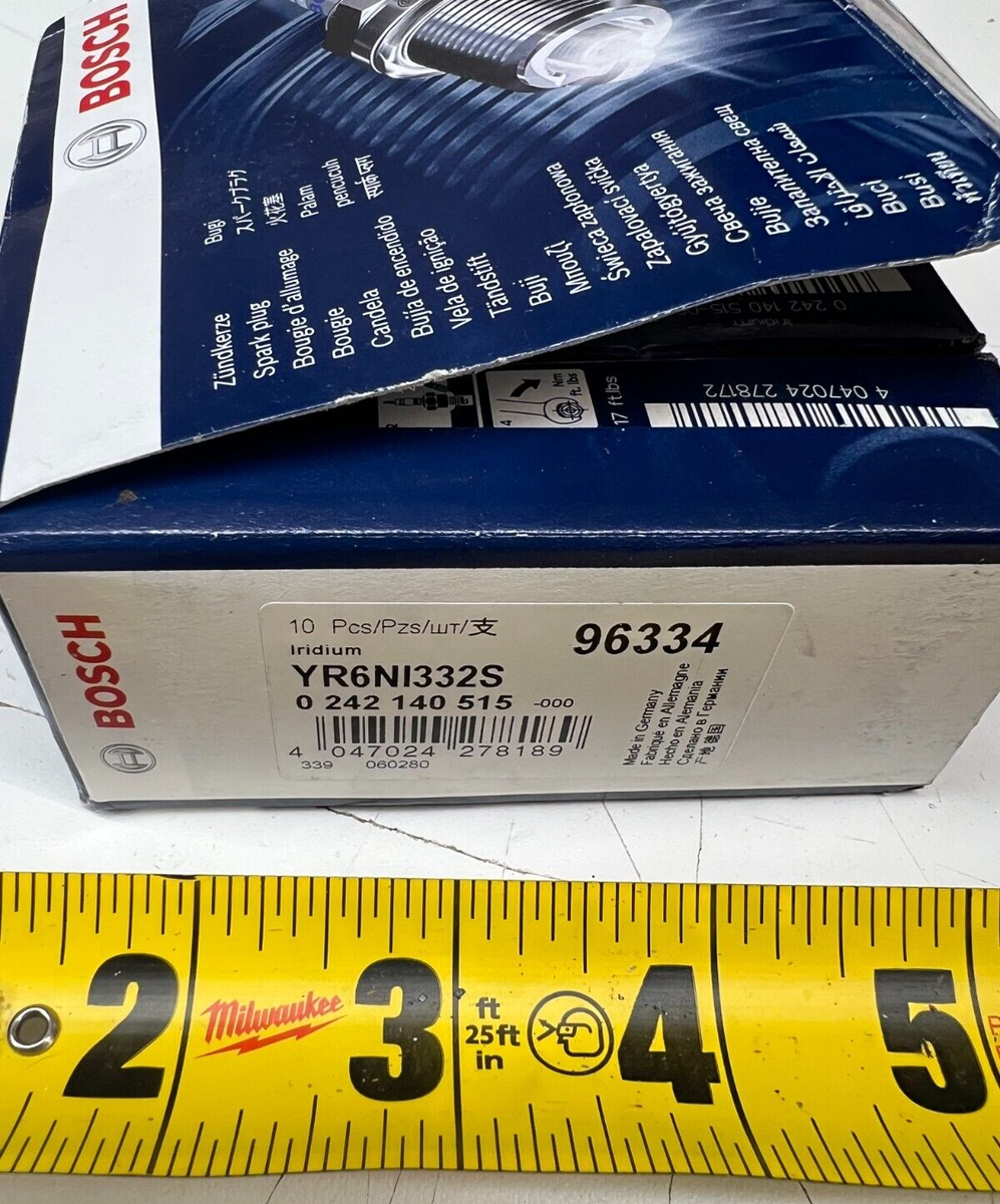 Pack of 10) Bosch 96334 Double Iridium Spark Plugs 12mm Thread