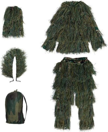 Costume camouflage Woodland Ghillie - 5 pièces - taille petite-moyenne - Photo 1/3
