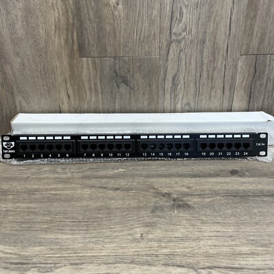 ValueLine Cat5e 24 Port Ethernet Patch Panel w/Wire management Bar RJ45 an RJ11