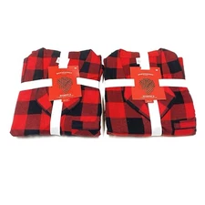 Wondershop Women's Size: Medium 2-Piece Family Sleep Set Red Buffalo Check 2 SET