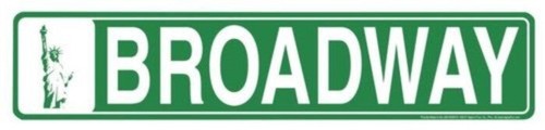 LETRERO DE CALLE BROADWAY 24 X 5" METAL EN RELIEVE NEW YORK ROAD NY TEATRO TEATRO - Imagen 3 de 5