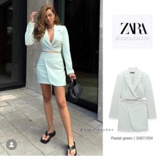 Zara Woman Green Mint   Blazzer Dress 3067/204 Size "L" 