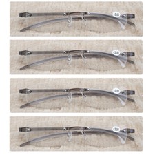 4 Pack Rimless Reading Glasses Unisex Readers 1.0 1.25 1.5 1.75 2 2.5 3