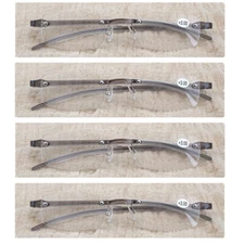 4 Pack Rimless Reading Glasses Unisex Readers +1.0 +1.25 +1.5 +1.75 +2 +2.5 +3