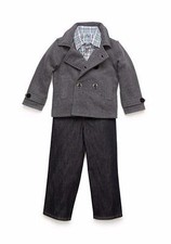 GOOD LAD Little Boys 5 Gray 3-Piece Peacoat  Denim Jeans Set NWT 62
